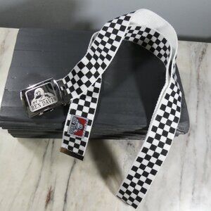 Ben Davis Belt Black and White Checked Belt, Nylon Web, 47" at longest point